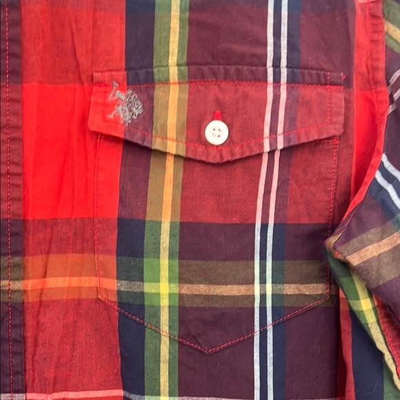U.S Polo ASSN. Men's Red Plaid Shirt - Picture 3 of 8